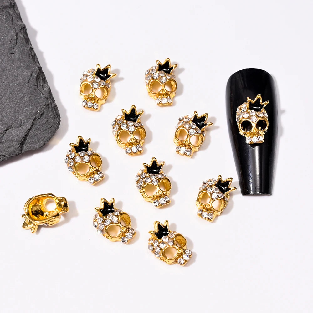 10Pcs Halloween Fake Weapon with Blood Nail Charms Bloody Horror Metal Nail Art Decorations Manicure Accessories Punk Jewelry *&