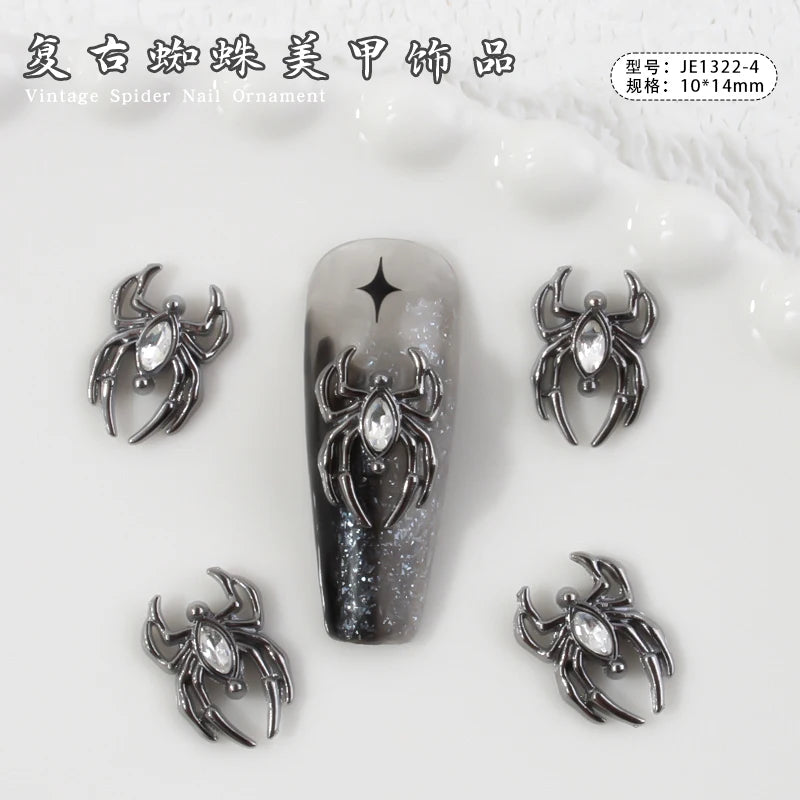10Pcs Halloween Fake Weapon with Blood Nail Charms Bloody Horror Metal Nail Art Decorations Manicure Accessories Punk Jewelry *&