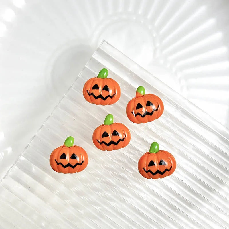 20PCS Cartoon Halloween Series Nail Art Decorations Creative Cute Ghost Bat Pumpkin Monster Nail Charms for DIY Nails Designs