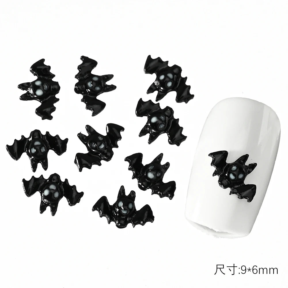 10Pcs Halloween Fake Weapon with Blood Nail Charms Bloody Horror Metal Nail Art Decorations Manicure Accessories Punk Jewelry *&