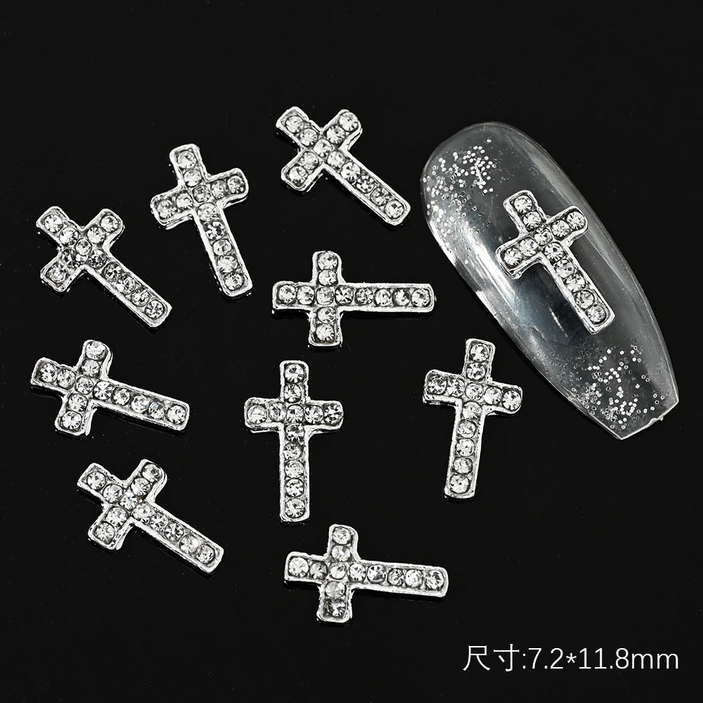 10Pcs Halloween Fake Weapon with Blood Nail Charms Bloody Horror Metal Nail Art Decorations Manicure Accessories Punk Jewelry *&