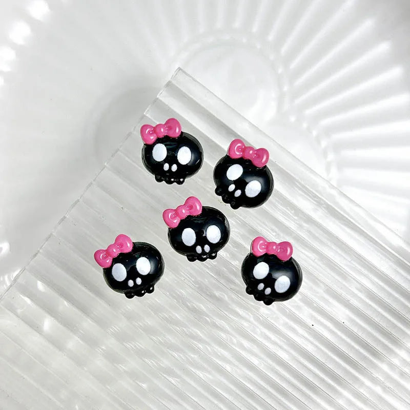20PCS Cartoon Halloween Series Nail Art Decorations Creative Cute Ghost Bat Pumpkin Monster Nail Charms for DIY Nails Designs