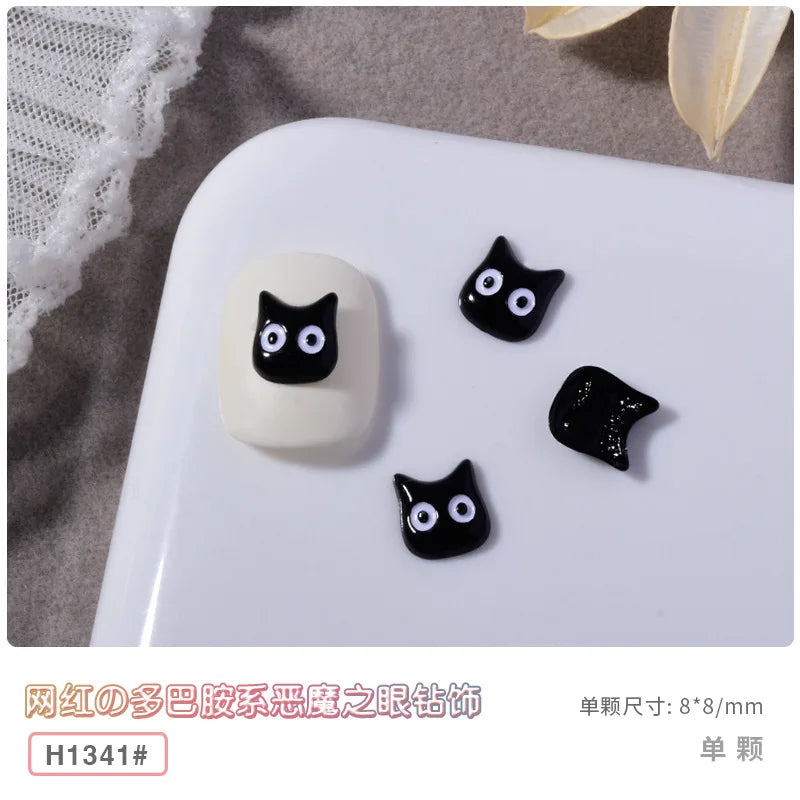10PCS 3D Devil's Eye Pupil Nail Art Charms Alloy Kawaii Accessories Part For Manicure Decor Halloween Nails Decoration Supplies