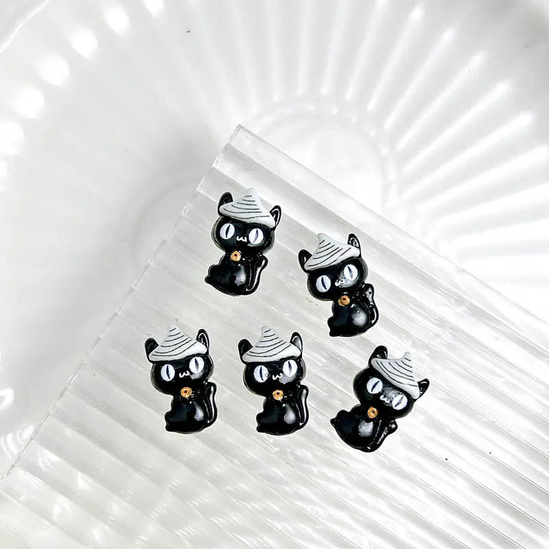 20PCS Cartoon Halloween Series Nail Art Decorations Creative Cute Ghost Bat Pumpkin Monster Nail Charms for DIY Nails Designs