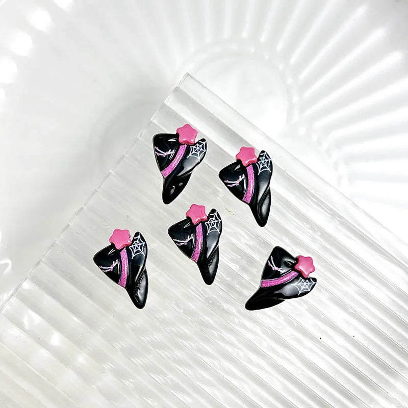 20PCS Cartoon Halloween Series Nail Art Decorations Creative Cute Ghost Bat Pumpkin Monster Nail Charms for DIY Nails Designs