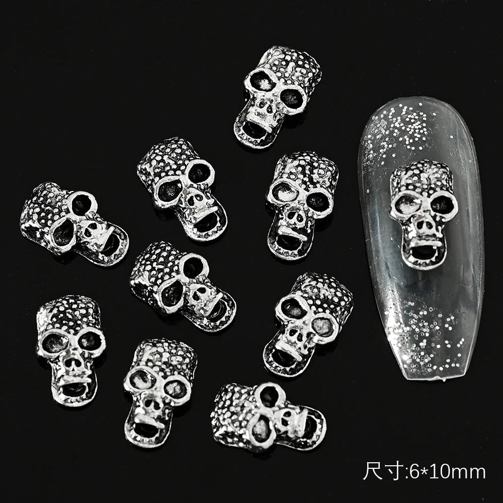 10Pcs Halloween Fake Weapon with Blood Nail Charms Bloody Horror Metal Nail Art Decorations Manicure Accessories Punk Jewelry *&