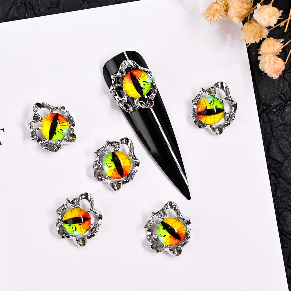 10Pcs Halloween Fake Weapon with Blood Nail Charms Bloody Horror Metal Nail Art Decorations Manicure Accessories Punk Jewelry *&