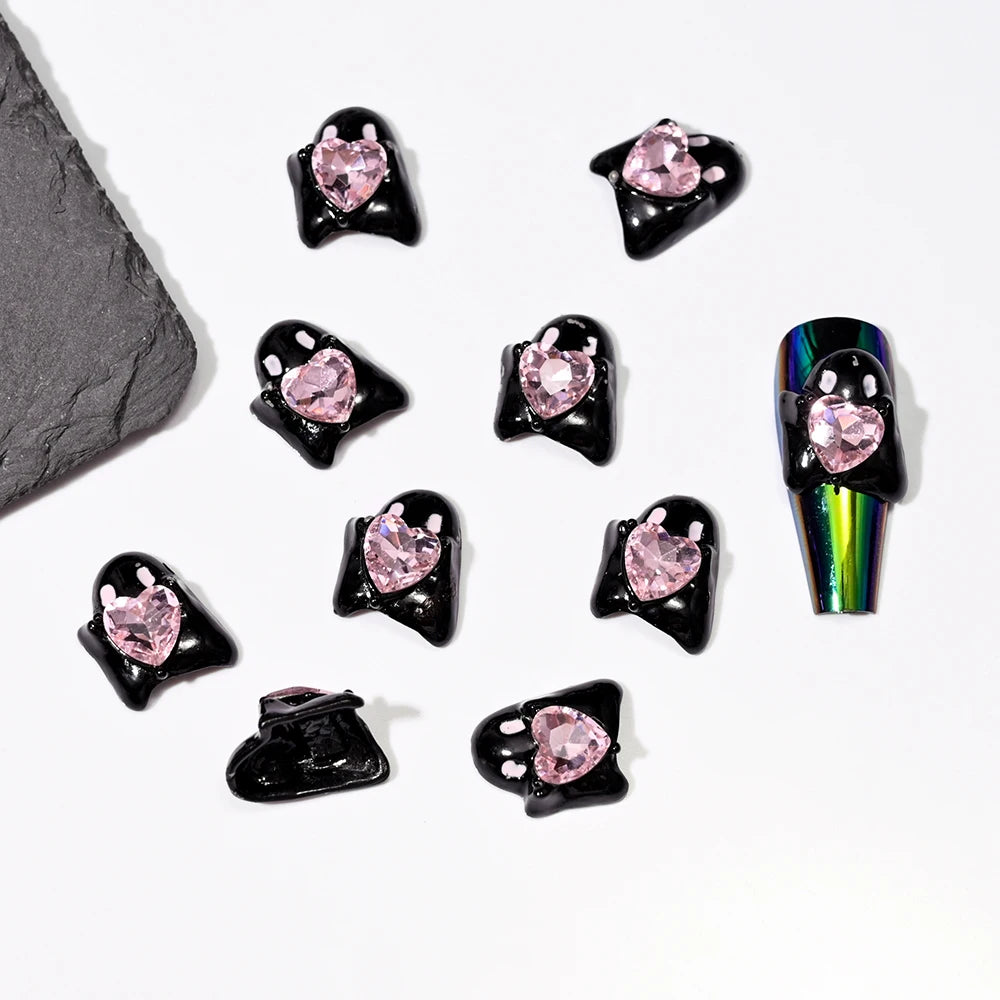 10Pcs Halloween Fake Weapon with Blood Nail Charms Bloody Horror Metal Nail Art Decorations Manicure Accessories Punk Jewelry *&