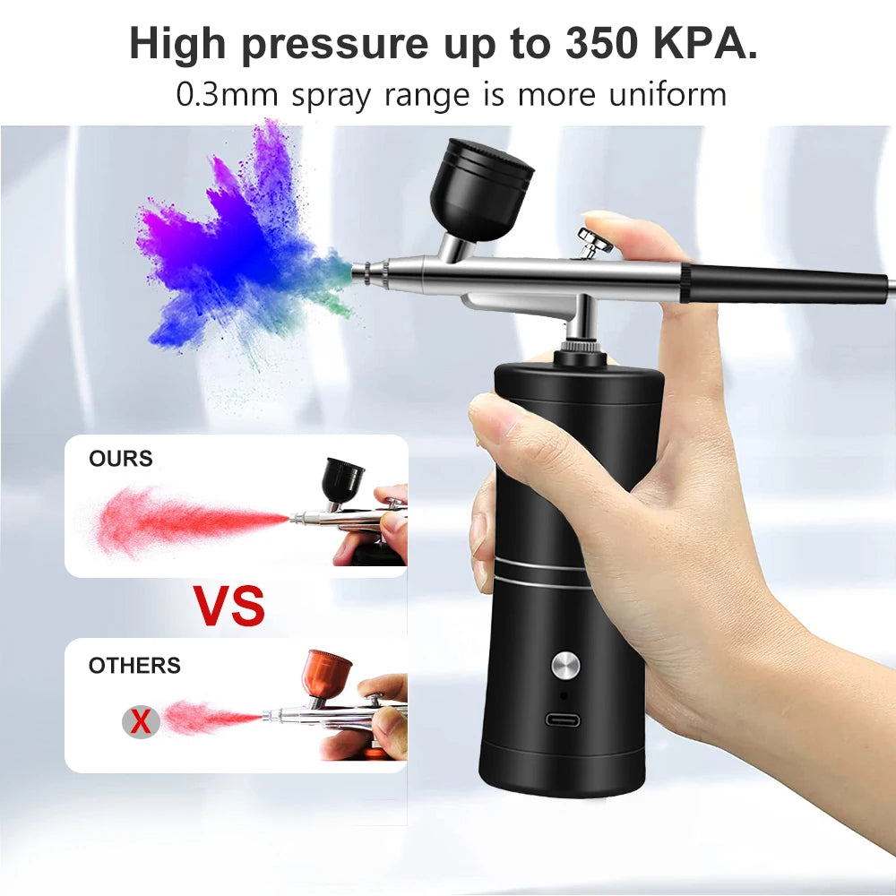 Airbrush with Compressor for Nail Painting Portable Cordless Airbrush Mini Airbrush Sprayer Gun for Nail Art Cake Painting