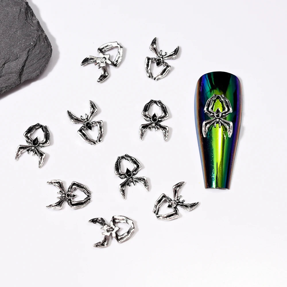 10Pcs Halloween Fake Weapon with Blood Nail Charms Bloody Horror Metal Nail Art Decorations Manicure Accessories Punk Jewelry *&