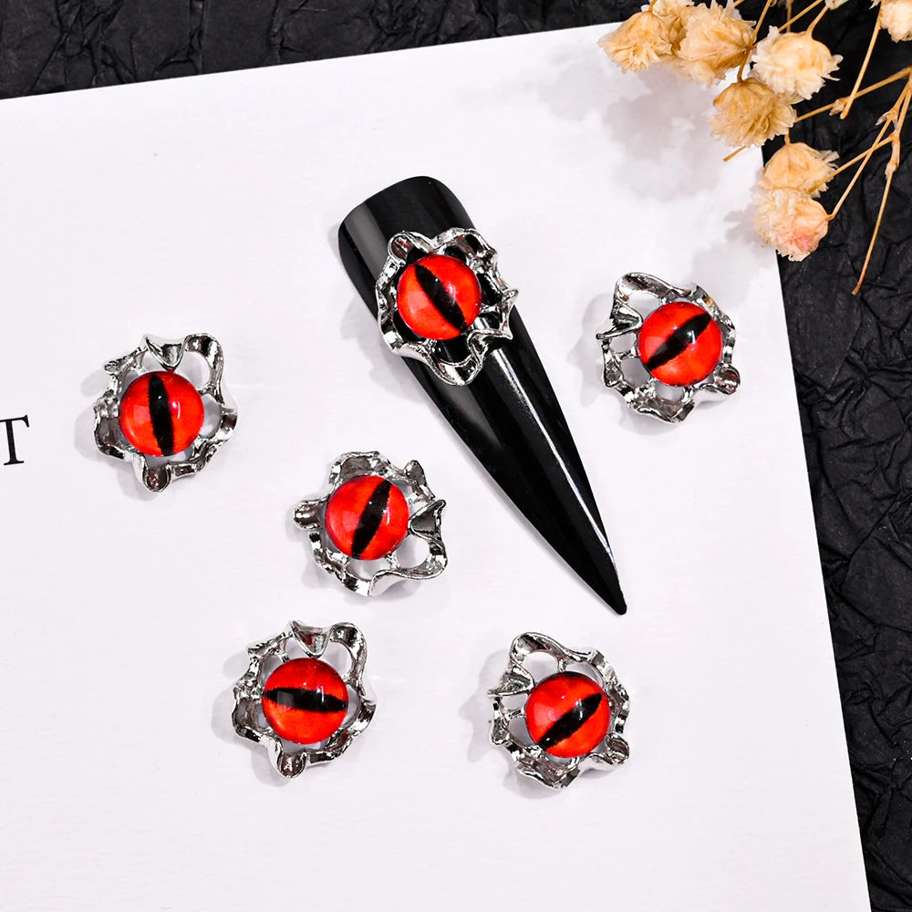 10Pcs Halloween Fake Weapon with Blood Nail Charms Bloody Horror Metal Nail Art Decorations Manicure Accessories Punk Jewelry *&