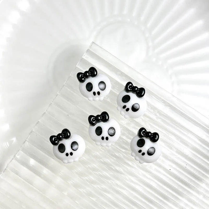 20PCS Cartoon Halloween Series Nail Art Decorations Creative Cute Ghost Bat Pumpkin Monster Nail Charms for DIY Nails Designs