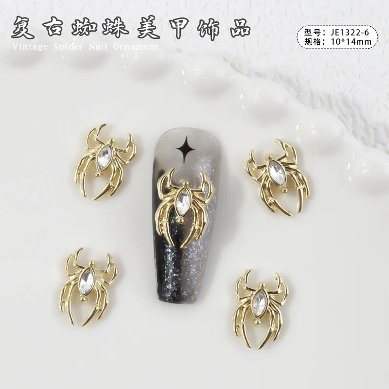 10Pcs Halloween Fake Weapon with Blood Nail Charms Bloody Horror Metal Nail Art Decorations Manicure Accessories Punk Jewelry *&