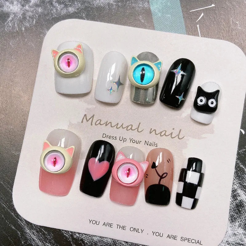 10PCS 3D Devil's Eye Pupil Nail Art Charms Alloy Kawaii Accessories Part For Manicure Decor Halloween Nails Decoration Supplies