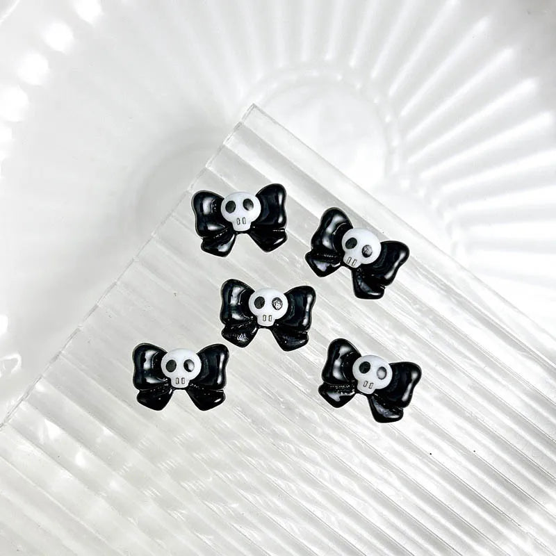 20PCS Cartoon Halloween Series Nail Art Decorations Creative Cute Ghost Bat Pumpkin Monster Nail Charms for DIY Nails Designs
