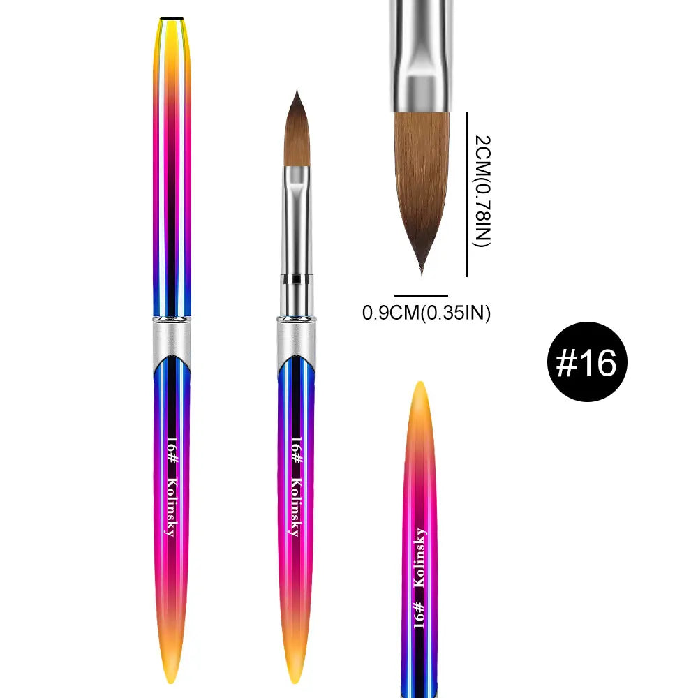Kolinsky Nail Brush for Manicure Gel Brush for Nails Art Brush 3D Acrylic Liquid Powder Carving Gel Brush Liner Drawing Pen