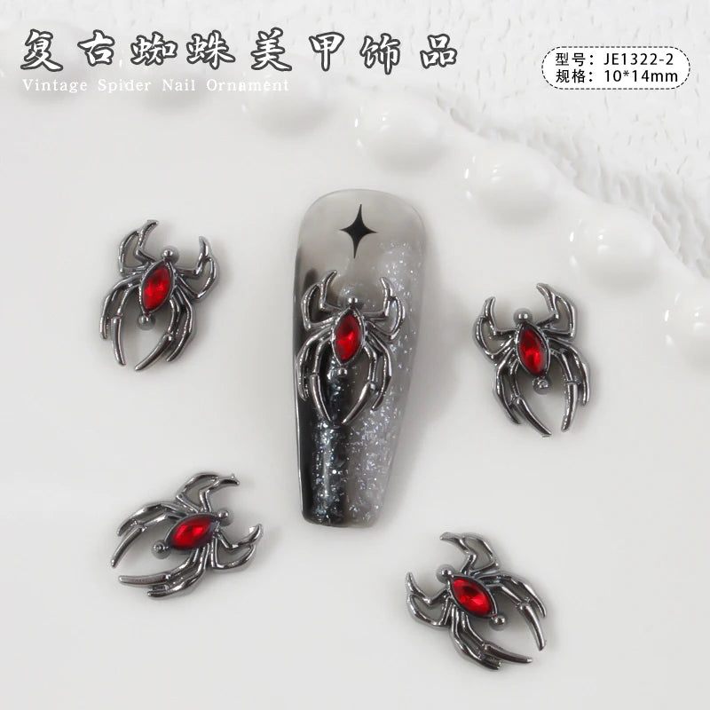 10Pcs Halloween Fake Weapon with Blood Nail Charms Bloody Horror Metal Nail Art Decorations Manicure Accessories Punk Jewelry *&