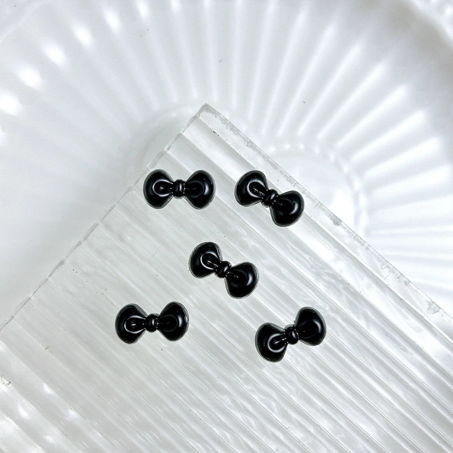 50Pcs Black and White Hello Kitty Nail Charms Cute 3D Heart and Bowtie Nail Art Accessories for a Stylish and Adorable Manicure