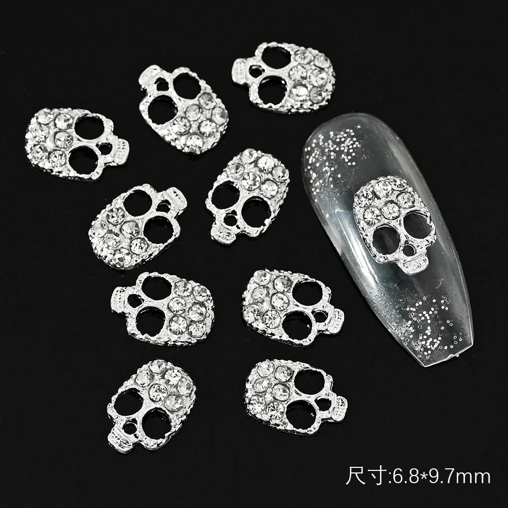 10Pcs Halloween Fake Weapon with Blood Nail Charms Bloody Horror Metal Nail Art Decorations Manicure Accessories Punk Jewelry *&