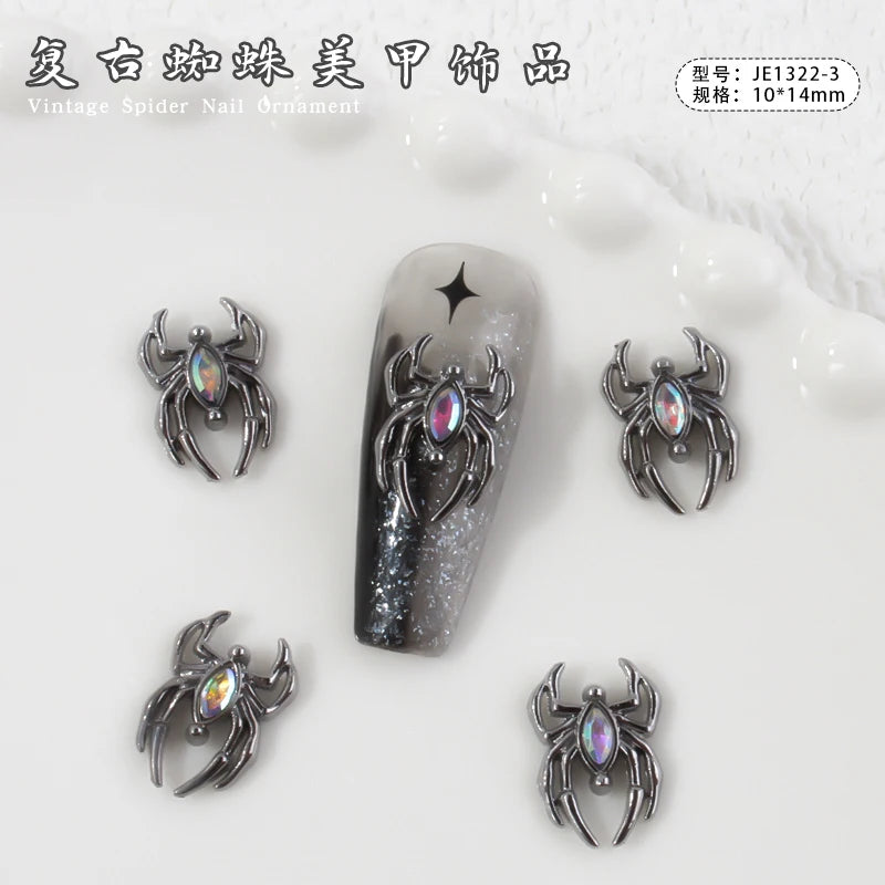 10Pcs Halloween Fake Weapon with Blood Nail Charms Bloody Horror Metal Nail Art Decorations Manicure Accessories Punk Jewelry *&