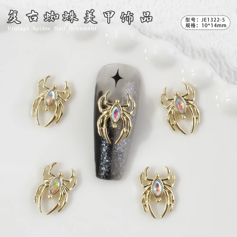10Pcs Halloween Fake Weapon with Blood Nail Charms Bloody Horror Metal Nail Art Decorations Manicure Accessories Punk Jewelry *&