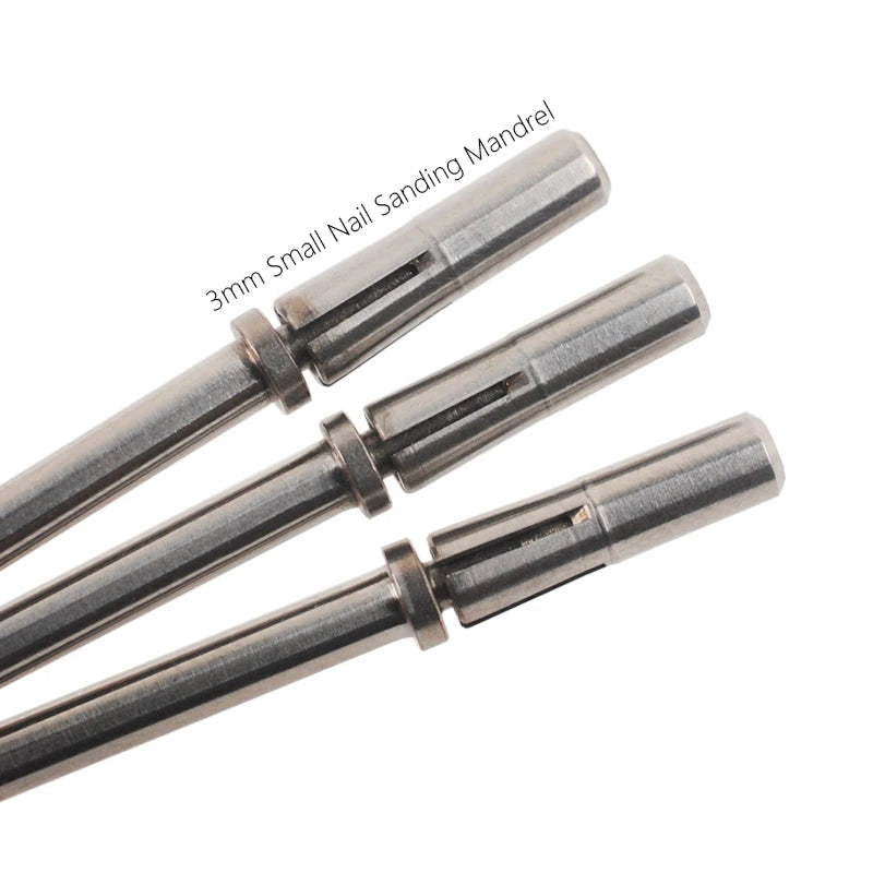 3mm Mini Stainless Steel Sanding Bands Mandrel 3/32" Shaft Nail Drill Bit Accessories Tool