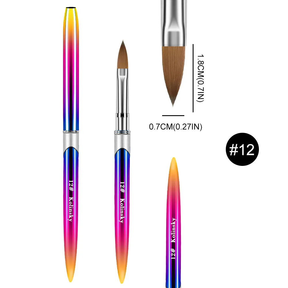 Kolinsky Nail Brush for Manicure Gel Brush for Nails Art Brush 3D Acrylic Liquid Powder Carving Gel Brush Liner Drawing Pen