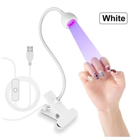Nail LED UV Lamp for Drying Gel Nails Polish Clip-On Flexible Desk Mini Portable USB Nail Lamp UV Light Dryer for Manicure Salon