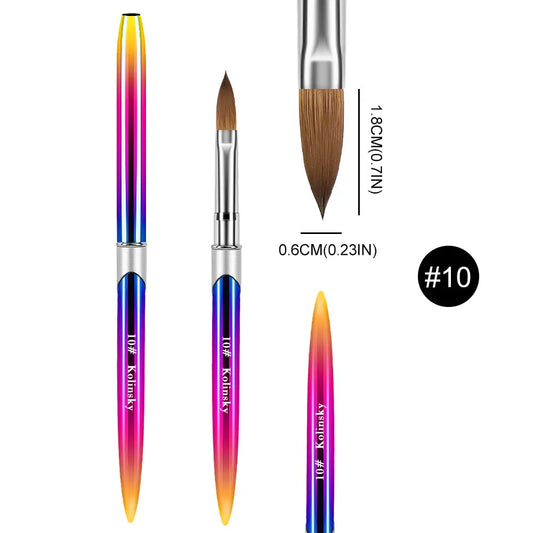 Kolinsky Nail Brush for Manicure Gel Brush for Nails Art Brush 3D Acrylic Liquid Powder Carving Gel Brush Liner Drawing Pen