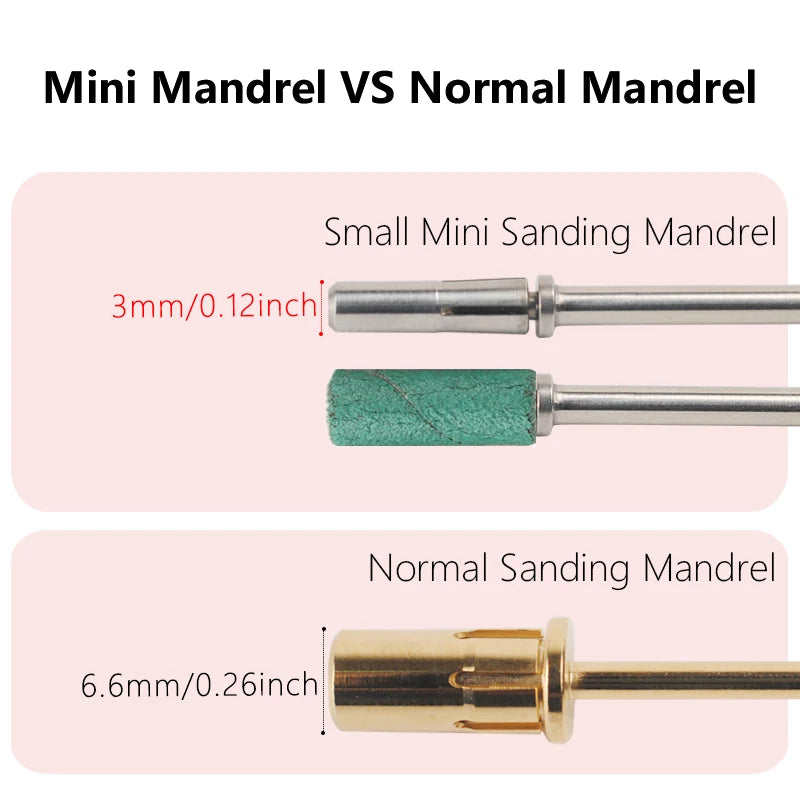 3mm Mini Stainless Steel Sanding Bands Mandrel 3/32" Shaft Nail Drill Bit Accessories Tool