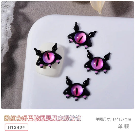 10PCS 3D Devil's Eye Pupil Nail Art Charms Alloy Kawaii Accessories Part For Manicure Decor Halloween Nails Decoration Supplies